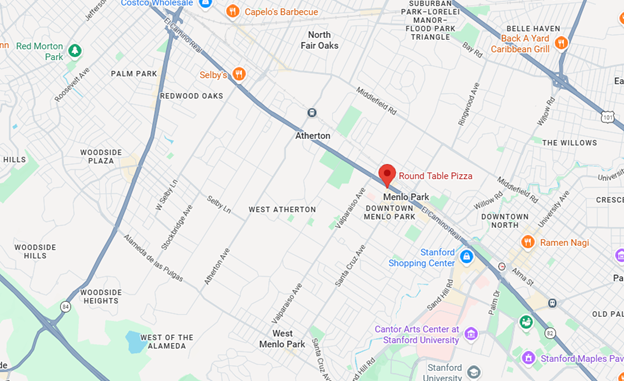 Round Table Pizza
1225 El Camino Real, Menlo Park